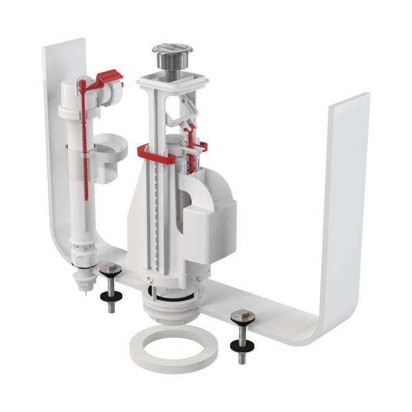 Арматура для смывного бачка Alcaplast с двойной кнопкой, впускной механизм (SA08SK 3/8" CHROM)