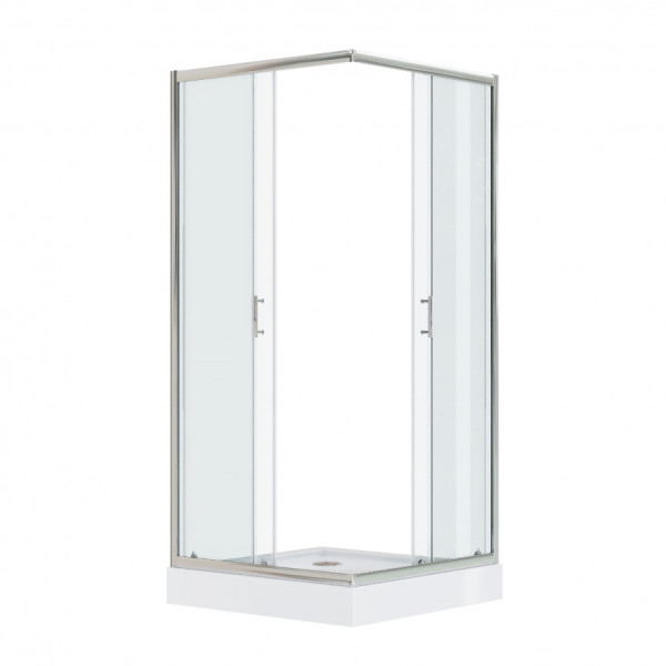 Душевой уголок Santek Вэлия 90x90x195 стекло (прозрачное, профиль хром (1WH501793)