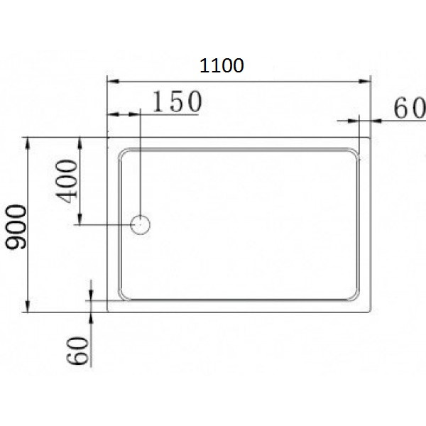 Душевой поддон Cezares 110х90 (TRAY-A-AH-110/90-15-W)