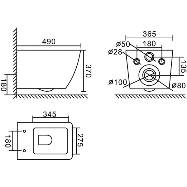 Чаша подвесного унитаза BelBagno Colorato (BB062CHR-MB)