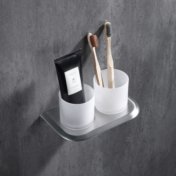 Стакан двойной для зубных щеток Abber Nord сатин (AA1557SP)