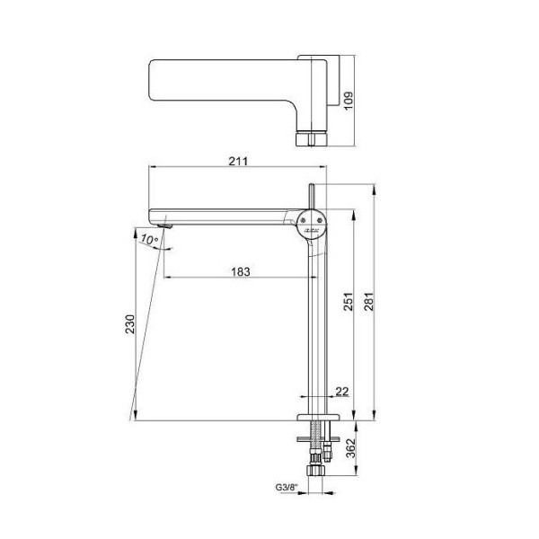 Смеситель для раковины E.C.A. Purity хром (102188046HEX) Смеситель для раковины E.C.A. Purity хром (102188046HEX)