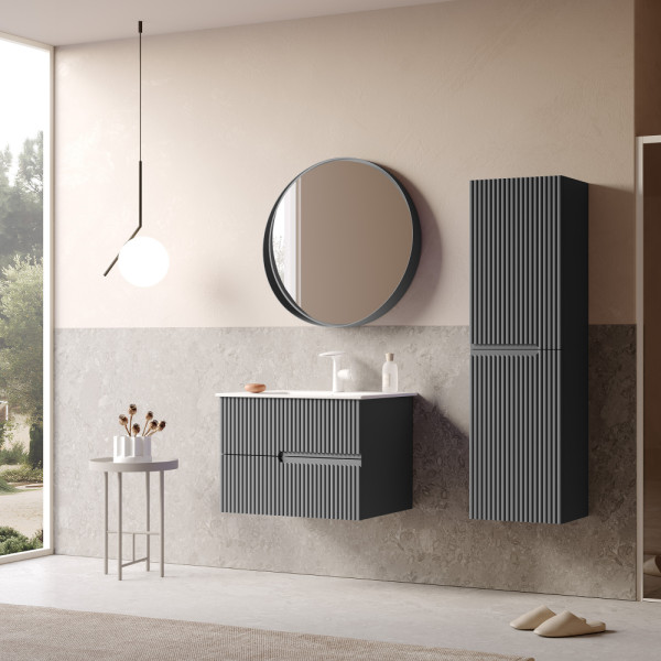 Тумба подвесная Orka Moonlight 710x510x510 с раковиной антрацит матовый (5003439) Тумба подвесная Orka Moonlight 710x510x510 с раковиной антрацит матовый (5003439)