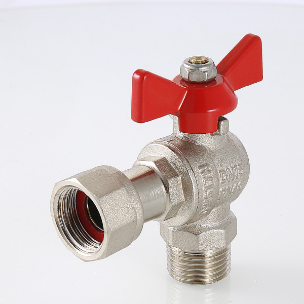 Кран угловой 3/4"х3/4" ВН шаровый с накидной гайкой Valtec (красная бабочка) VT.267.N.0505