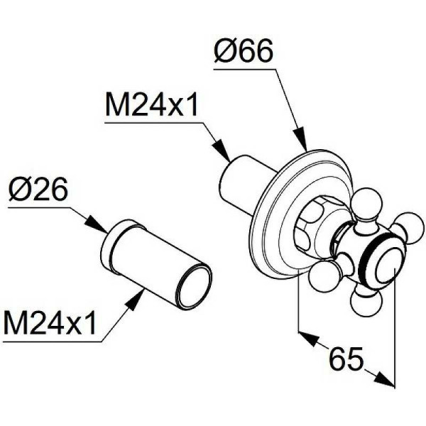 Переключатель потоков Kludi 1926 хром (518490520)