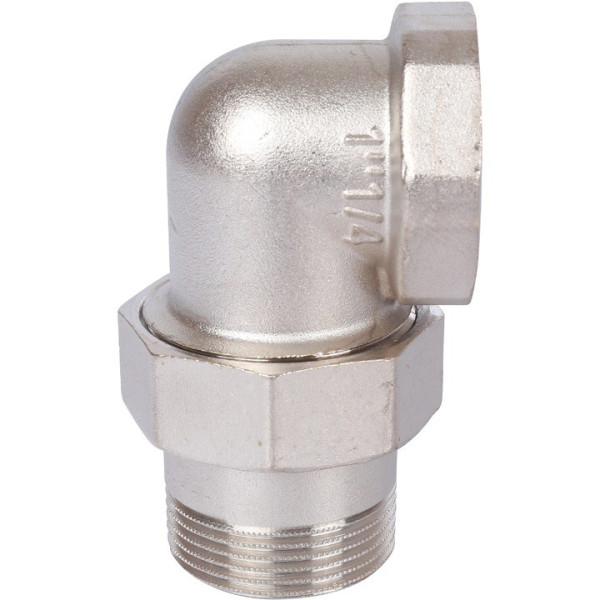 Сгон угловой (американка) 3/4" ВН Stout (никель, уплотнение o-ring кольцо) SFT-0057-000034