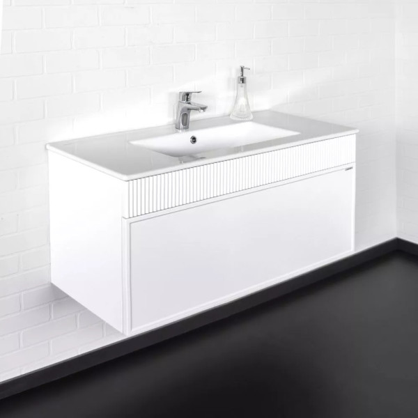 Тумба подвесная с раковиной Comforty Мадрид 1000x460x465 белый матовый (00-00017864)