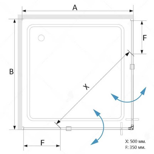 Душевой уголок RGW SV-33 B 80*80 стекло прозрачное, профиль черный 06323388-14