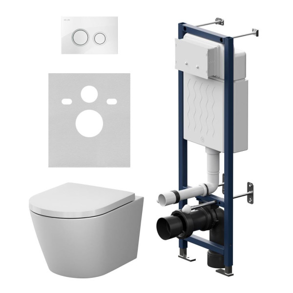 Комплект инсталляция с унитазом AM.PM ErgoFit с клав L белый глянц с подвесным унитазом X-Joy Aquaspin (IS110101.851900)