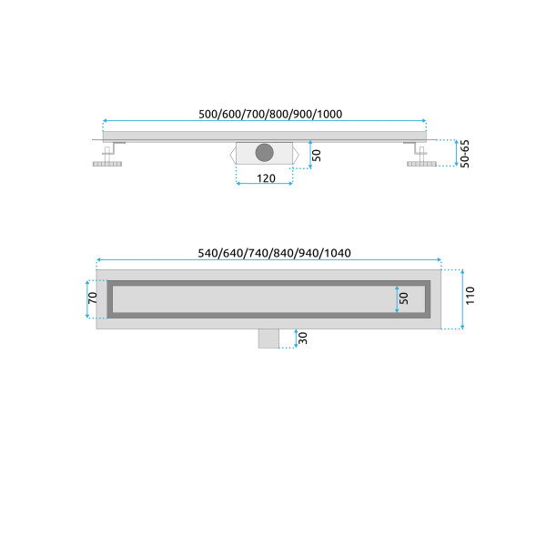Лоток душевой Rea Neox 1000 Black черный матовый (REA-G6605)