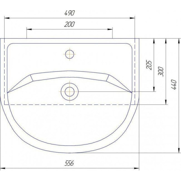 Раковина мебельная Kirovit Уют 490x185x440 белая (12091)