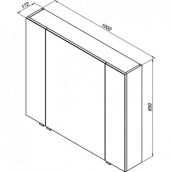 Зеркало-шкаф Aquanet Алвита 100x85 серый антрцит (00240113)