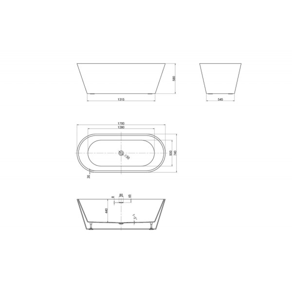 Ванна акриловая Abber 170x74x58 белая (AB9268-1.7) Ванна акриловая Abber 170x74x58 белая (AB9268-1.7)