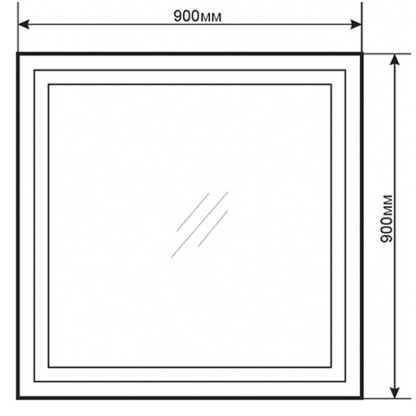 Зеркало с подсветкой Comforty Квадрат 900x30x900 (00-00005264) Зеркало с подсветкой Comforty Квадрат 900x30x900 (00-00005264)