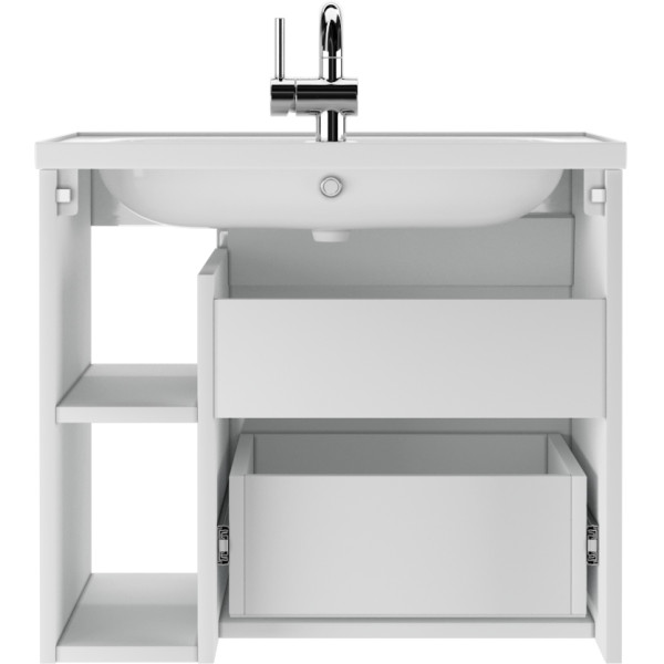 Тумба подвесная под умывальник Absolute 60 Агата c 1 ящиком B1 Айсберг Домино (DA6701T)