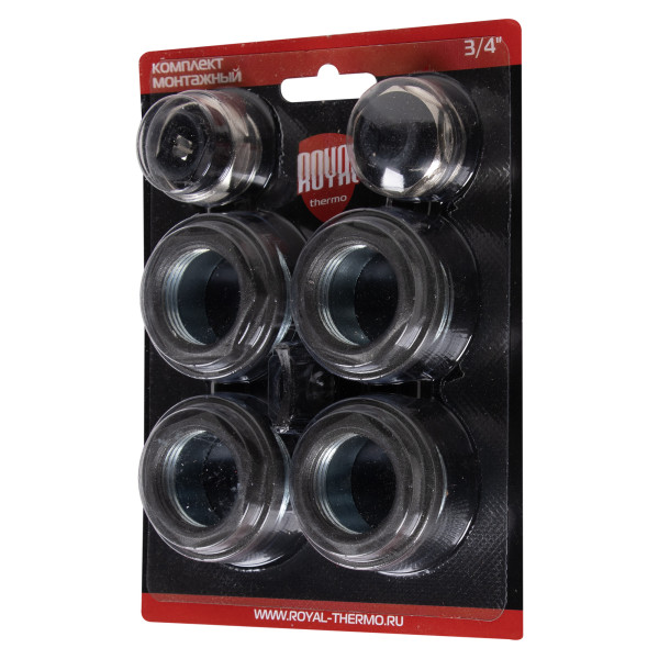 Комплект универсальный для монтажа радиатора Royal Thermo 3/4'' (черный) (RT3/4B)