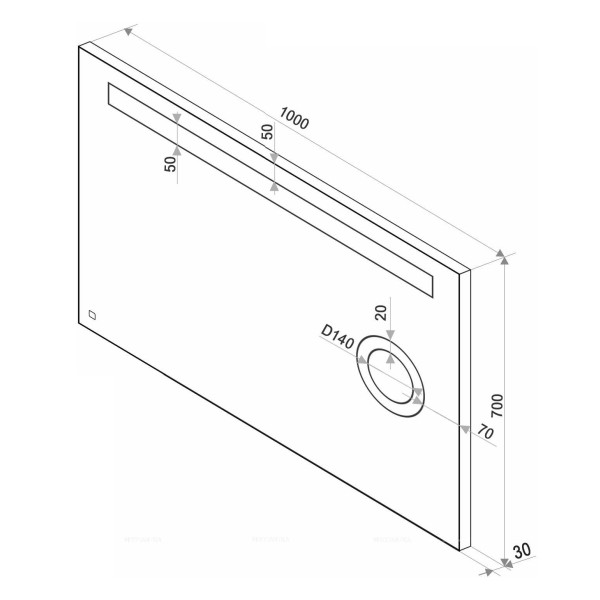 Зеркало с подсветкой Континент Eldorado Led 1000х700 с с увеличительным зеркалом (ЗЛП919)