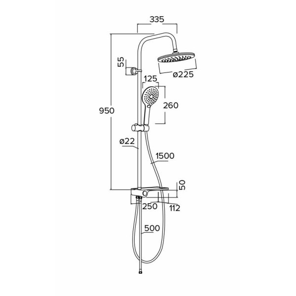 Душевой гарнитур Osgard Grunan хром (10090)