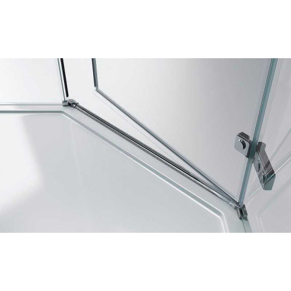 Уголок душевой Belbagno Kraft 90x195 стекло прозрачное с рисунком, профиль хром (KRAFT-P-1-90-C-Cr-L)