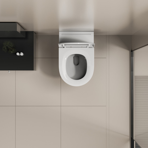 Унитаз подвесной Abber Bequem с импульсным смывом белый (AC1126P)