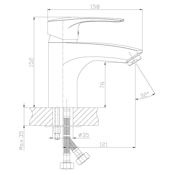 Смеситель для раковины Rossinka T40-15 с гигиеническим душем (T40-15)