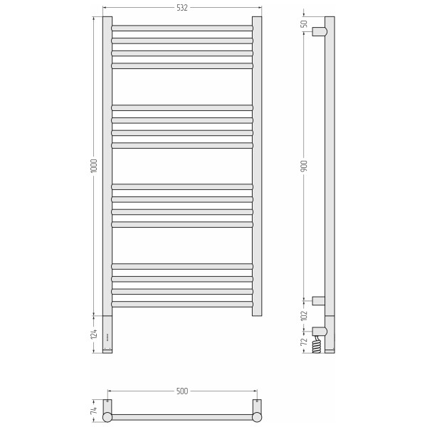 Полотенцесушитель электрический Сунержа Богема 3.1 прямая 1000x500 провод слева матовый чёрный (31-6004-1050) Полотенцесушитель электрический Сунержа Богема 3.1 прямая 1000x500 провод слева матовый чёрный (31-6004-1050)