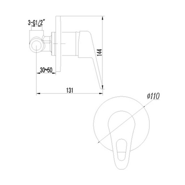 Смеситель для душа Lemark Luna встраиваемый (LM4123C)