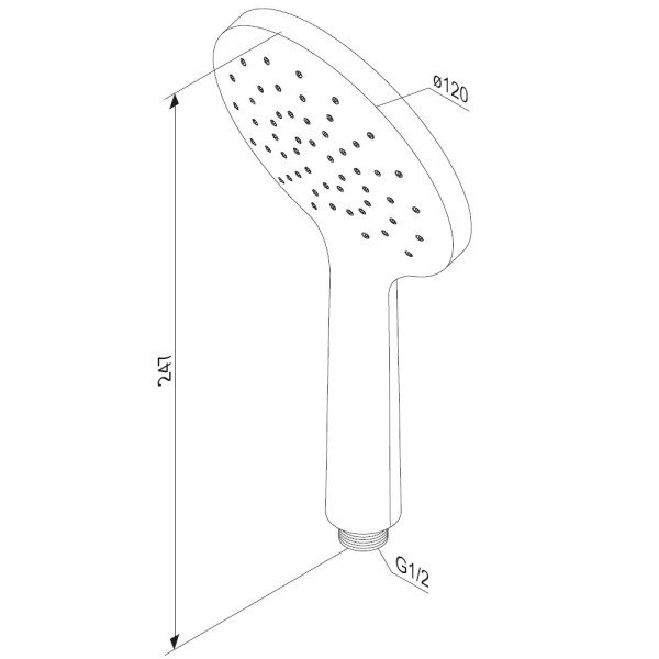 Душевая лейка Damixa Jupiter круг 1 функция, черный (977020300)