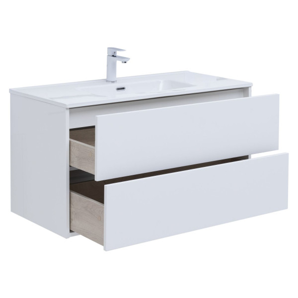 Тумба подвесная Aquanet Lino 100 (Flat) белый глянец (287544) Тумба подвесная Aquanet Lino 100 (Flat) белый глянец (287544)