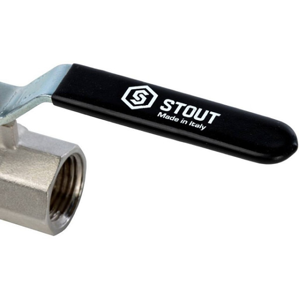 Кран 1 1/2" ВВ шаровый Stout (черная ручка, полнопроходной) (SVB-0001-000040)