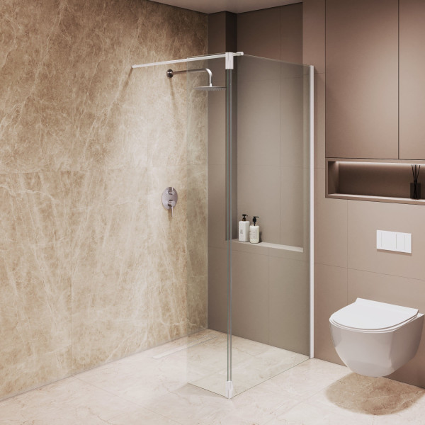 Душевая перегородка RGW WA-051W (WA-010W + Z-071W) 900 стекло прозрачное, профиль Белый (351005193-15)