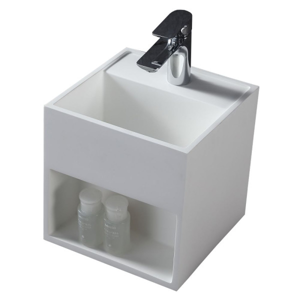 Тумба-раковина подвесная Abber Stein 300x300x300 белая матовая (AS2639)