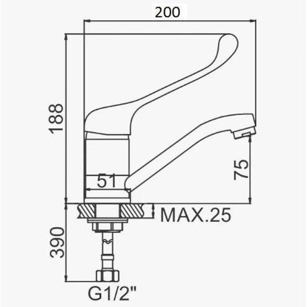 Смеситель для кухни Dlin хром (D153427)