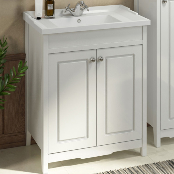 Тумба подвесная с раковиной Comforty Тбилиси 700x440x850 белый глянцевый (00003132629)