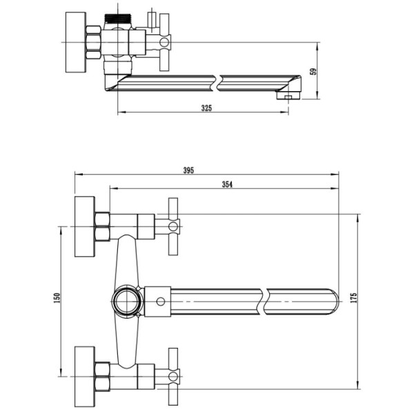 Смеситель для ванны и душа Esko Astana с душевым комплектом (AA31)