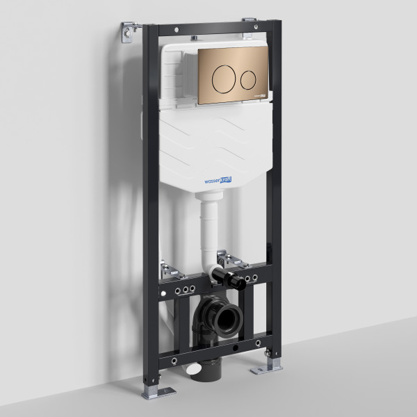 Инсталляция для унитаза WasserKRAFT Aller с клавишей смыва золото розовое (10TLT.010.ME.RG02)