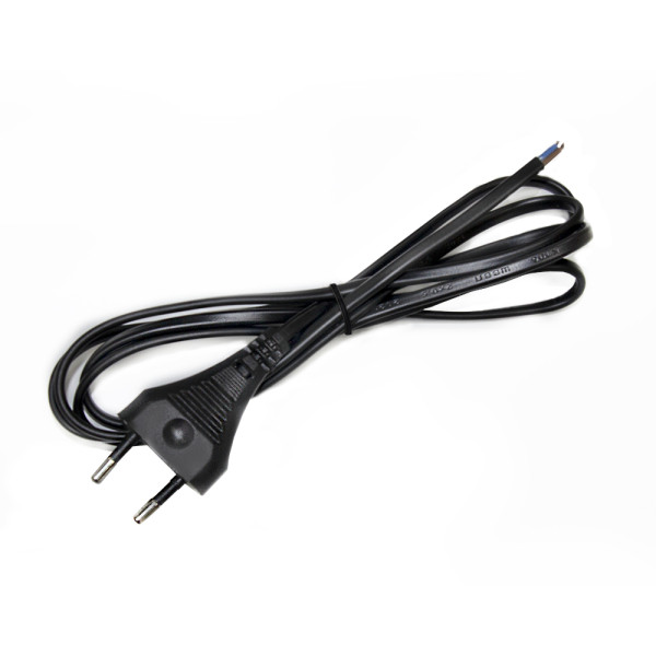 Черный шнур Energy ШВВП-ВП 2*0,5-1,7 армированный с вилкой 1,7 м