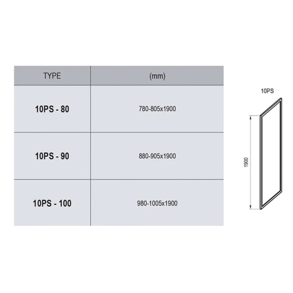 Душевое ограждение Ravak 10° 80x190 стекло прозрачное, профиль хром (9UV40U0Z1)