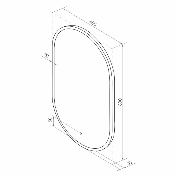 Зеркало с подсветкой Континент Prime Gray Led 450х800 в МДФ рамеЗеркала LED с доп.опциями (ЗЛП1079)