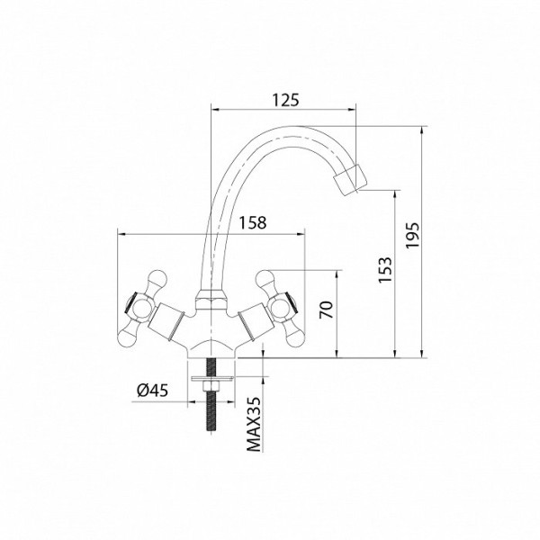 Смеситель для раковины Milardo Duplex хром (DUPSB00M01)
