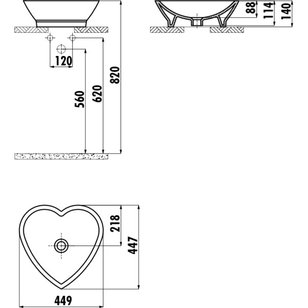 Раковина накладная Creavit Trend 44,9x44,7 черный (TP149-00SI00E-0000)