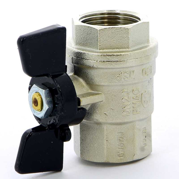 Кран Bugatti 3/4" ВВ шаровый Oregon 302 (черная бабочка) (03020067)