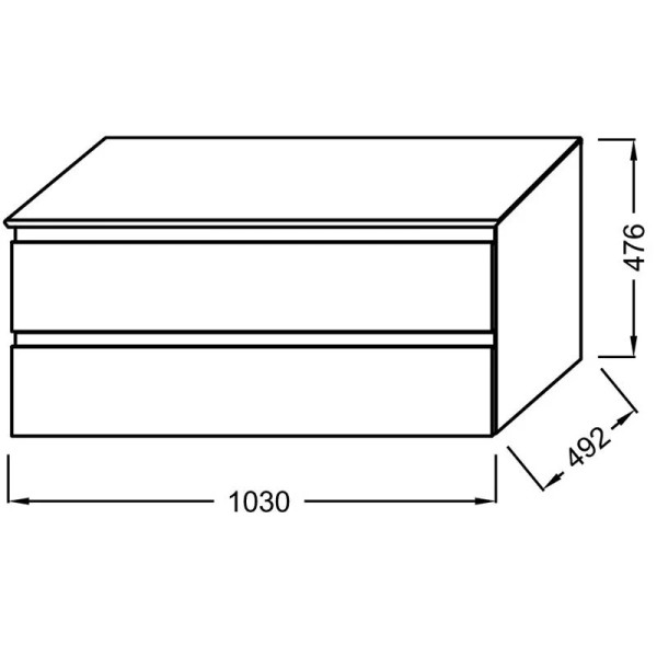Тумба Jacob Delafon Madeleine 103 со столешницей и подсветкой, белый глянец (EB2084-J5)