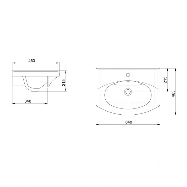 Раковина мебельная Santeri Новая 63,8x46,4x21,4 белая (1.3120.7.S00.11B.0)