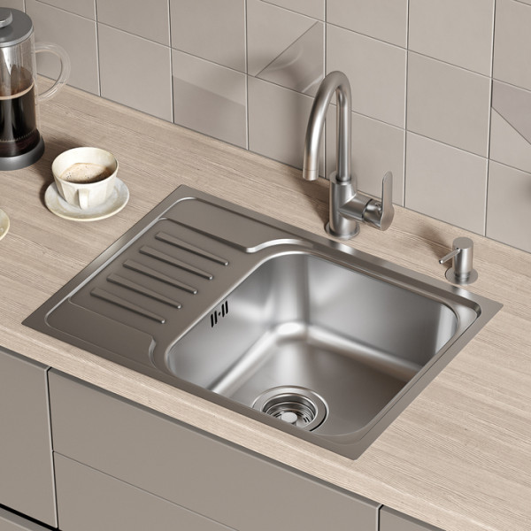 Мойка для кухни врезная Iddis sound 60,5x44 нержавеющая сталь шелк (SND60SDi77)