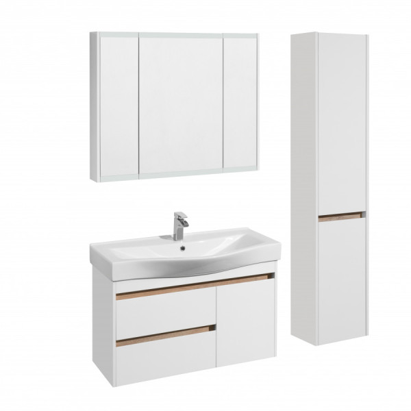 Тумба подвесная Aquaton Нортон 966x357x554 белый, дуб эндгрейн (1.A249.0.01N.T01.0)