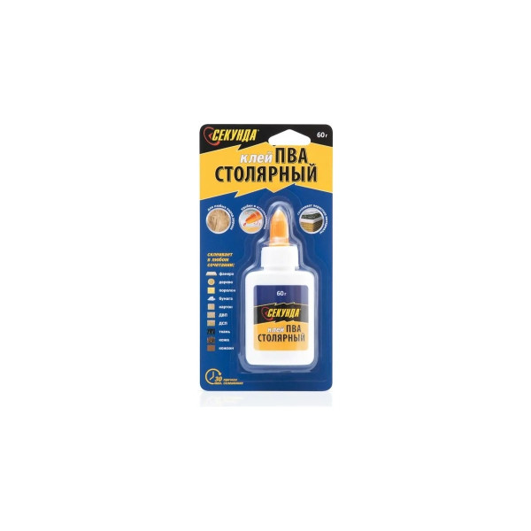 Клей столярный Секунда 60 г. (на блистере) (403-073)