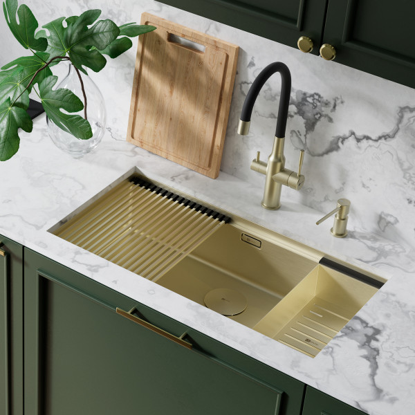 Мойка для кухни врезная Lemark Tabaga 820 820x440 светлое золото (9938134)