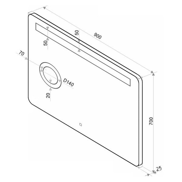 Зеркало с подсветкой Континент Fibra Led 900х700 с увеличительным зеркалом (ЗЛП949)