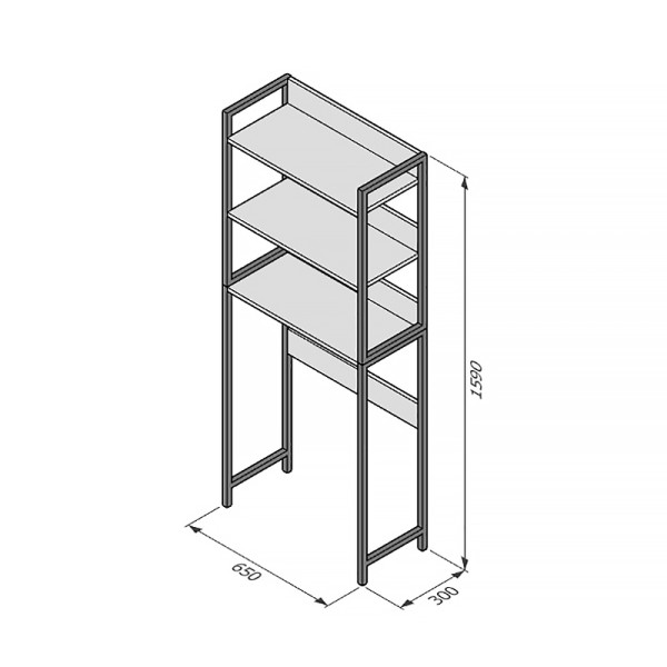 Стеллаж Melodia Комфорт полки 300 белый (MFR80059WT)